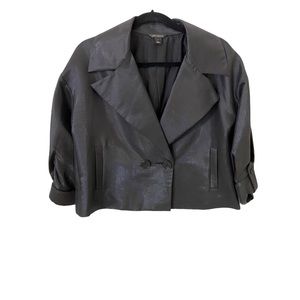 St John black shimmer silk crop jacket